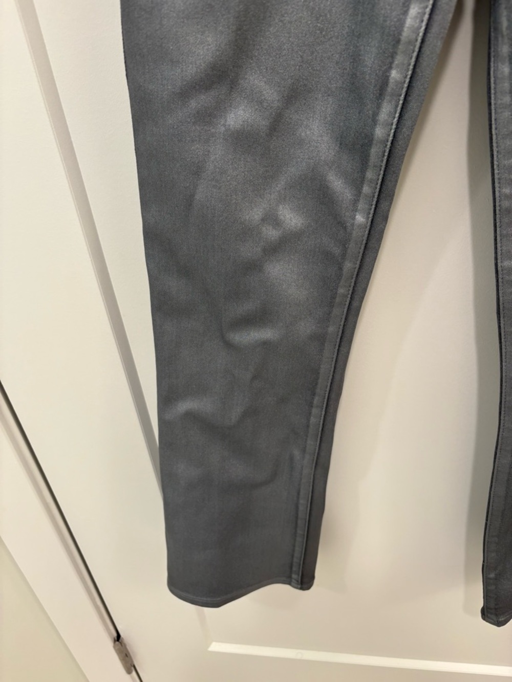 PAIGE Claudine High Waist Bootcut Jeans in Silver Shimmer Luxe Coating Size 25 - Picture 5 of 12